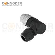 7/8 circular connector male, bent type, plastic - assembled, 3 - 6 cores, screw - type, 7/8 - 16UNF
