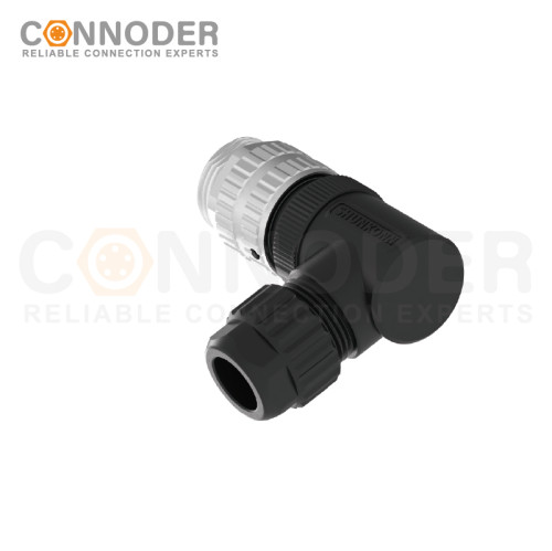 7/8 circular connector male, bent type, plastic - assembled, 3 - 6 cores, screw - type, 7/8 - 16UNF