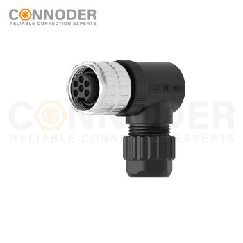 7/8 circular connector female, bent type, plastic - assembled, 3 - 6 cores, screw - type, 7/8 - 16UNF