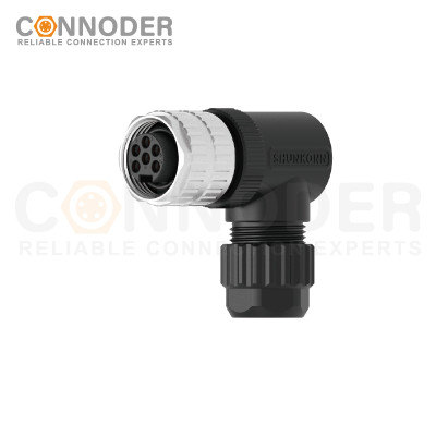 7/8 circular connector female, bent type, plastic - assembled, 3 - 6 cores, screw - type, 7/8 - 16UNF