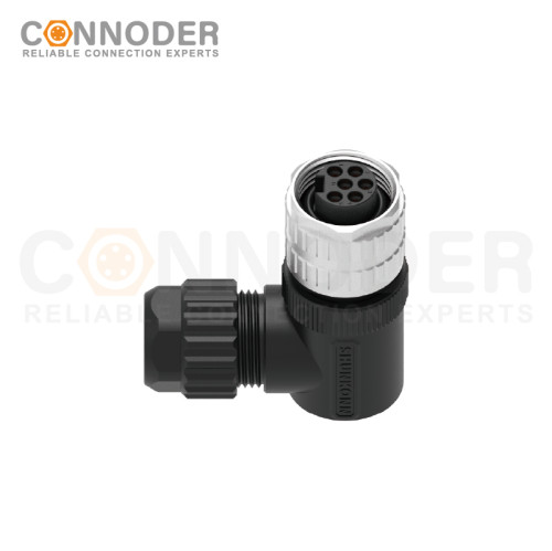 7/8 circular connector female, bent type, plastic - assembled, 3 - 6 cores, screw - type, 7/8 - 16UNF