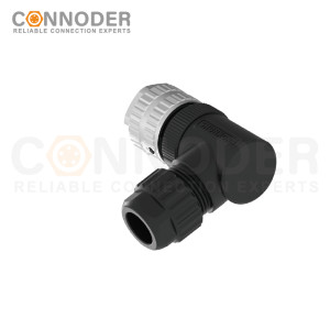7/8 circular connector female, bent type, plastic - assembled, 3 - 6 cores, screw - type, 7/8 - 16UNF