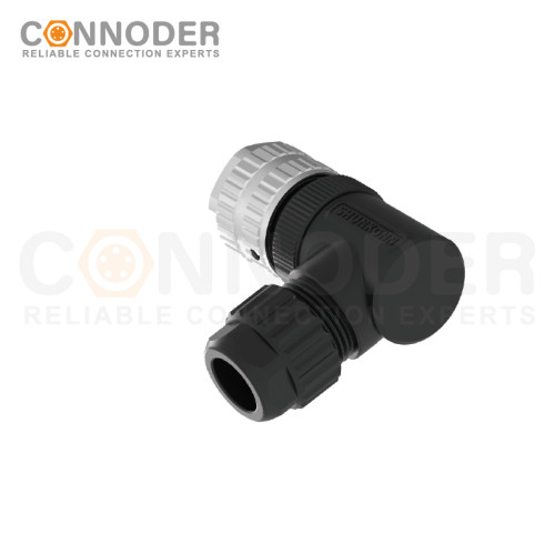 7/8 circular connector female, bent type, plastic - assembled, 3 - 6 cores, screw - type, 7/8 - 16UNF