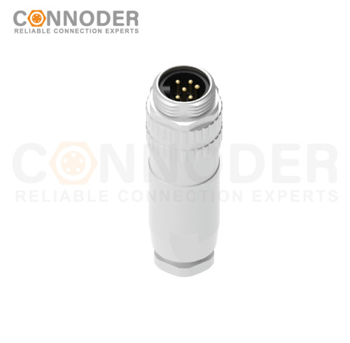 7/8 circular connector male, straight type, metal - assembled, with 3 - 6 cores, screw - type, 7/8 - 16UNF