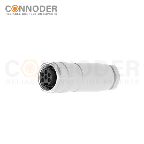 7/8 circular connector female, straight type, metal - assembled, 3 - 6 cores, screw - type, 7/8 - 16UNF