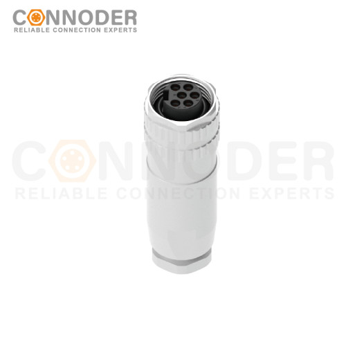 7/8 circular connector female, straight type, metal - assembled, 3 - 6 cores, screw - type, 7/8 - 16UNF
