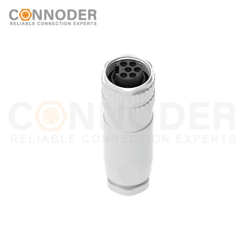 7/8 circular connector female, straight type, metal - assembled, 3 - 6 cores, screw - type, 7/8 - 16UNF