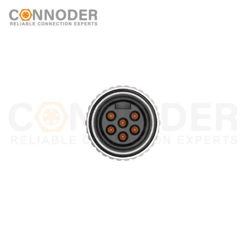 7/8 circular pre - molded plug connector, 3/4/5/6 PIN female, wire - welding type