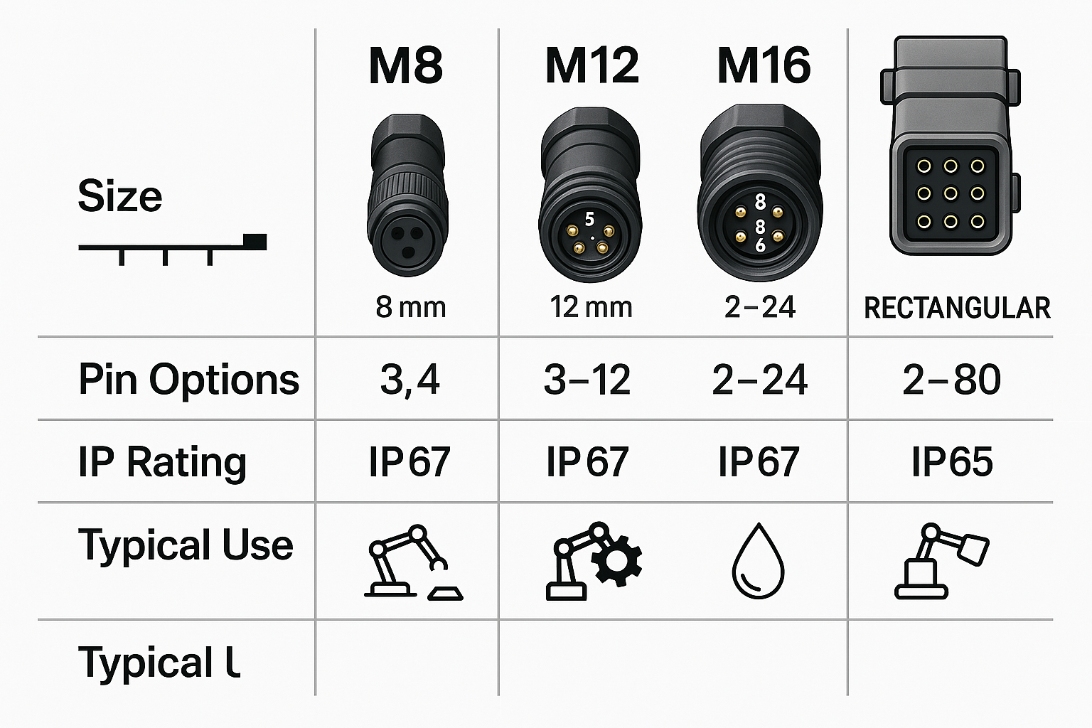 M16 connector structural details