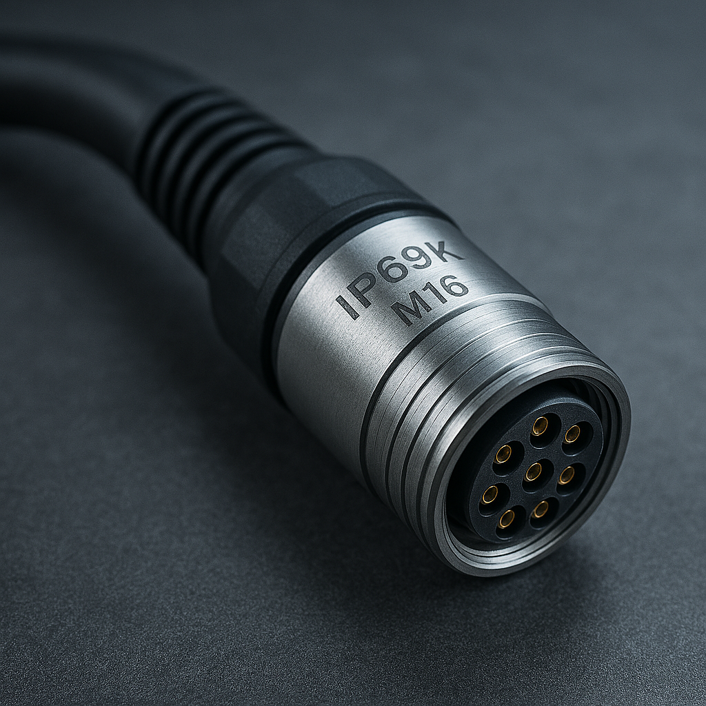 Advanced M16 connector with overmolded cable