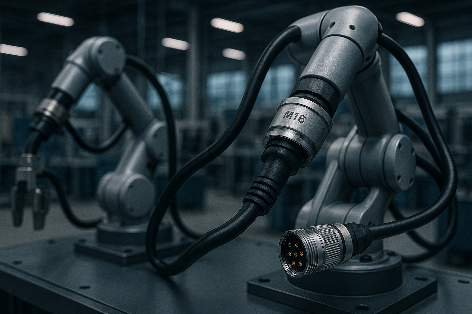 Industrial robots using M16 connectors