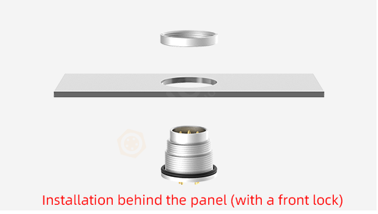M16 connector Installation behind the panel (with a front lock)