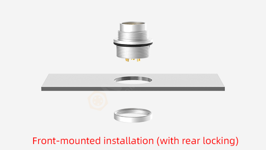 M16 connector Front-mounted installation (with rear locking)