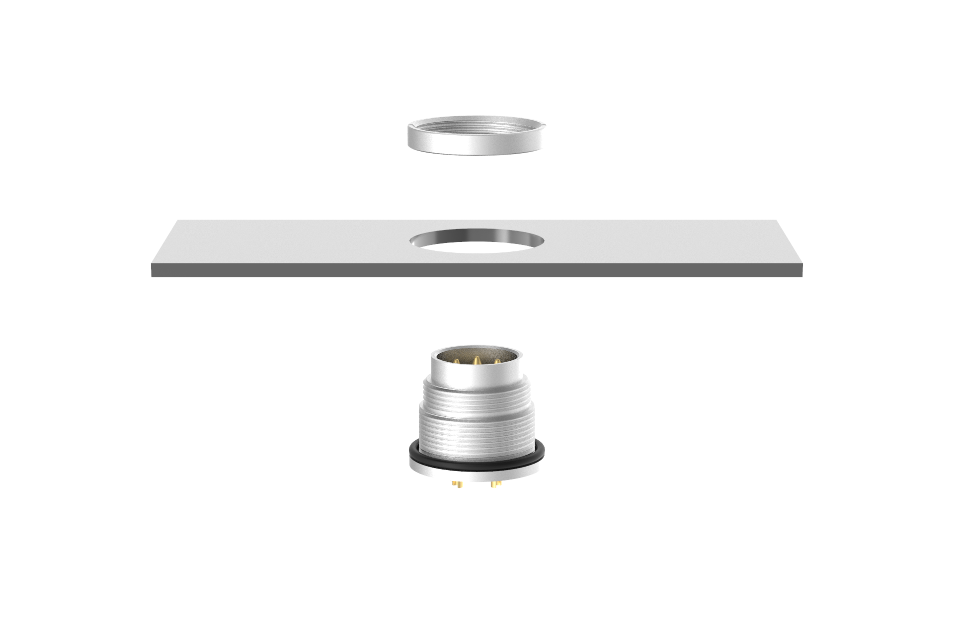 M16 Circular Connector Front Fastened