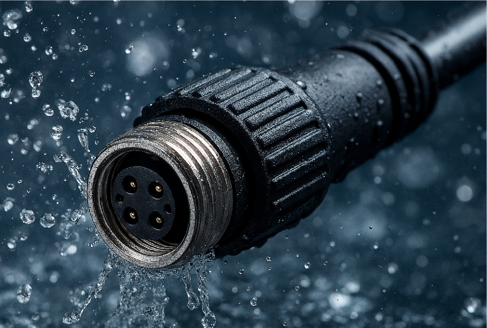 The M16 circular connector splashed by the seawater