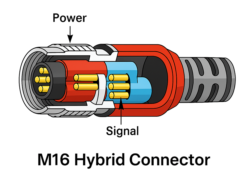 M16 Circular Connector Sectional Drawing