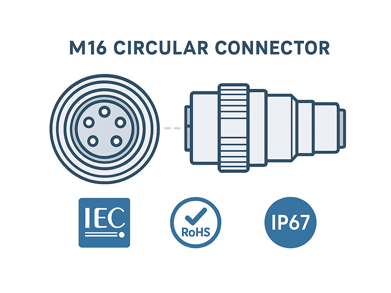 M16 circular connector compliance mark