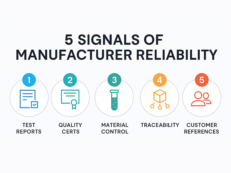 Five reliable indicators of manufacturers
