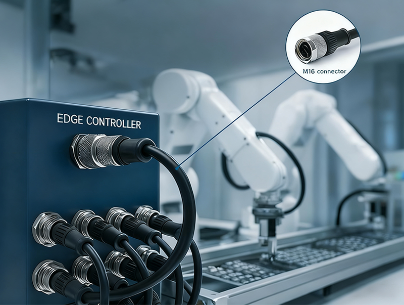 The M16 circular connector in the intelligent manufacturing equipment