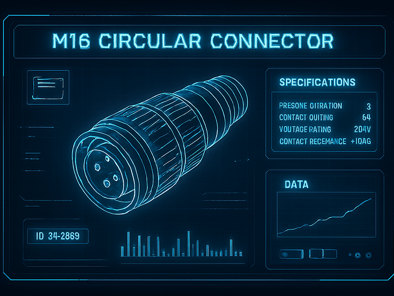 M16 circular connector 3D model