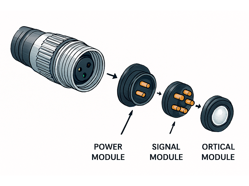 Modular M16 connector component