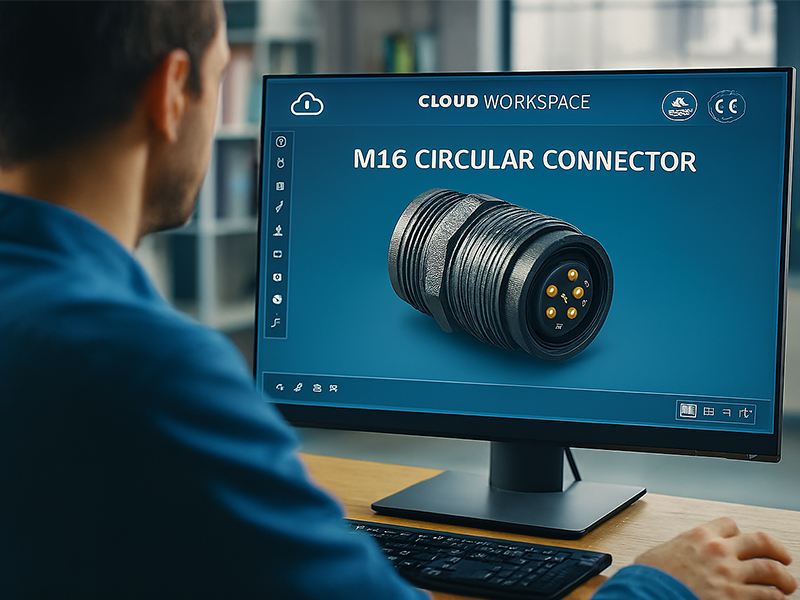 M16 connector 3D model interaction