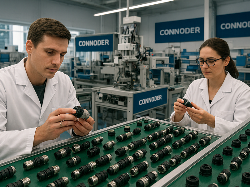 M16 circular connector assembly factory production line