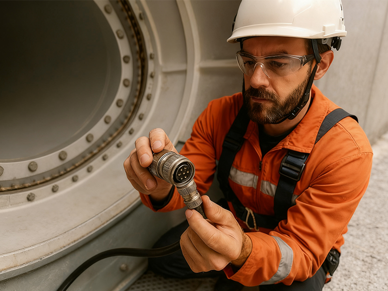 Installation of M16 circular connector