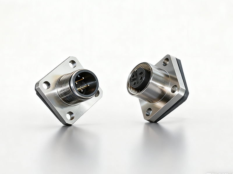 Panel-mounted M12 circular connectors - two options: flange and threaded lock types