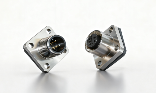 Panel-mounted M12 circular connectors - two options: flange and threaded lock types