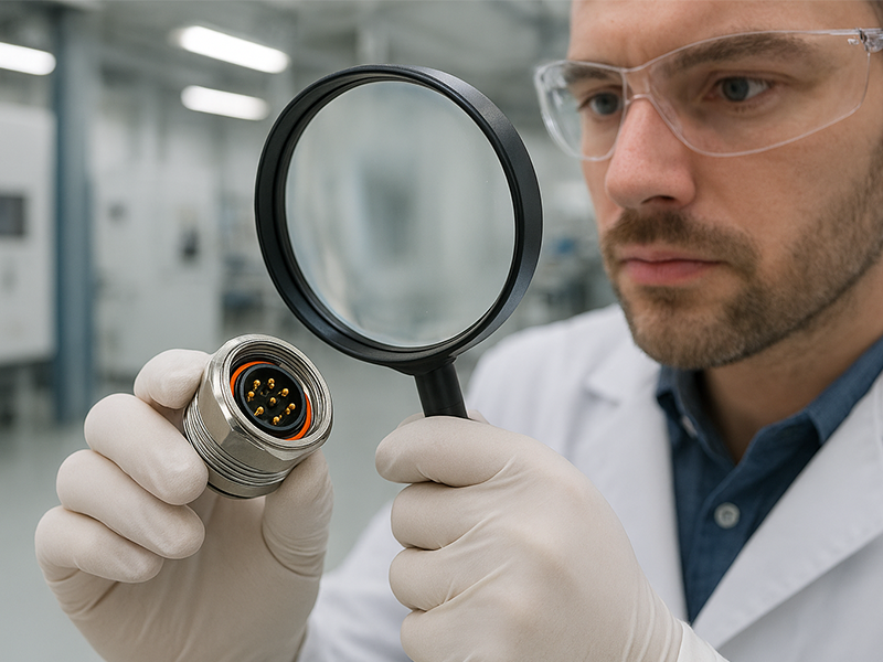 Inspect the M12 circular connector