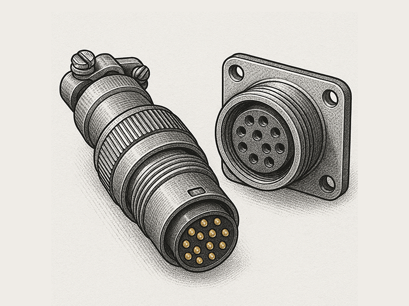 Aviation plug and socket circular connectors