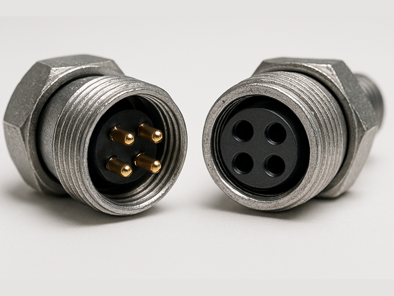 Male and female connectors of M9 circular connector
