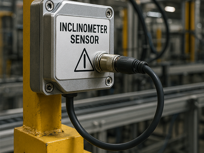 The M9 circular connector is installed on the industrial sensor.