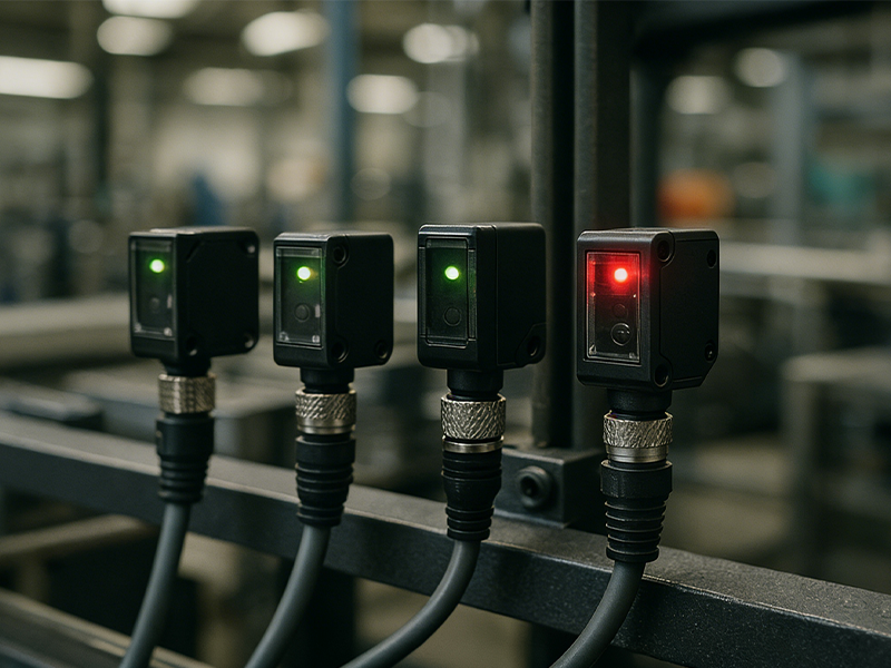 The M5 circular connector is installed on the micro - sensor.