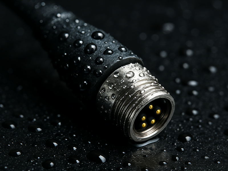 The M5 circular connector has IP67 waterproof protection.