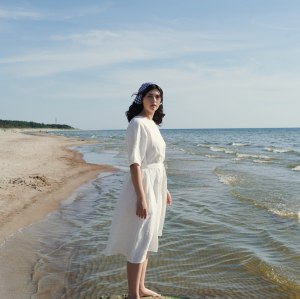 Linen Dress, Resort Style Dresses | Medium-Length Cotton Linen | For Beach, Traveling Support OEM