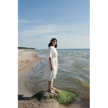 Linen Dress, Resort Style Dresses | Medium-Length Cotton Linen | For Beach, Traveling Support OEM