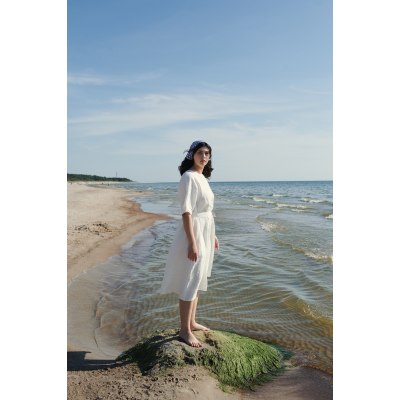 Linen Dress, Resort Style Dresses | Medium-Length Cotton Linen | For Beach, Traveling Support OEM