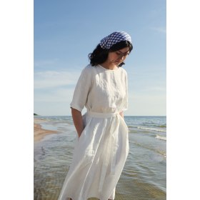 Linen Dress, Resort Style Dresses | Medium-Length Cotton Linen | For Beach, Traveling Support OEM