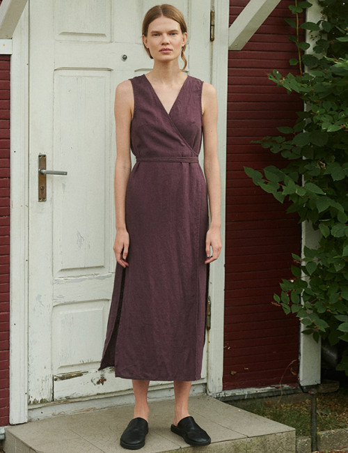 OEM Customized|Personalized Design Linen Midi Dress|Cotton & Linen Blend|Manufacturer