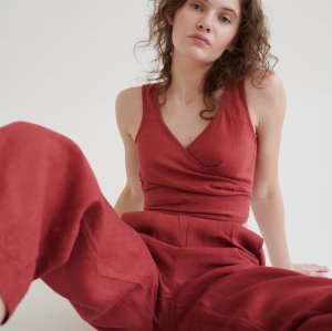 Factory production|Linen 2-piece set|Cotton and linen blend|Customized