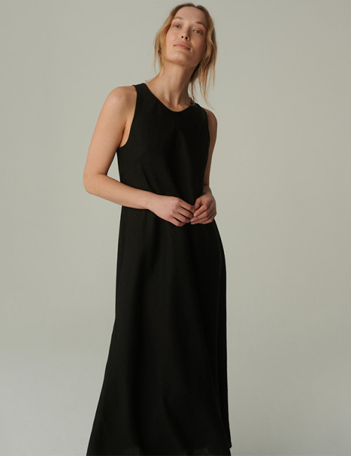Linen Manufacturer|Customized Linen Midi Dress|Cotton & Linen Blend| OEM Customized