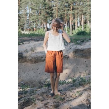 Customized Linen Bermuda Shorts Women Manufacturer | Linenwind