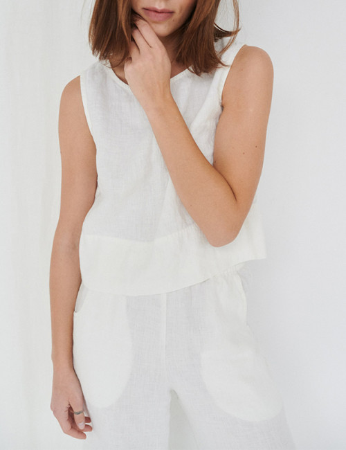 Bulk Customized|Linen Sleeveless Vest|Cotton & Linen Pure Natural Material|Factory