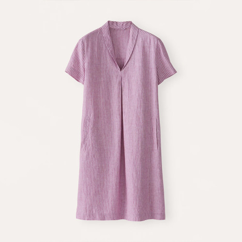 Custom Cotton Linen Casual Striped Dress Manufacturer | Linenwind