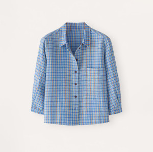 Custom Design Cotton Linen Casual Checkered Print Shirt Manufacturer | Linenwind