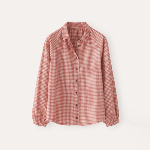 Custom Cotton Linen Checkered Print Shirt Manufacturer | Linenwind