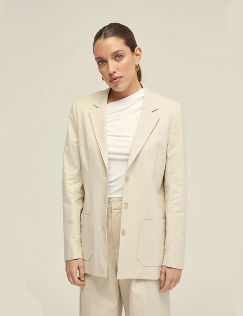 Custom Designed Mid Length Linen Cotton Casual Blazer Manufacturer | Linenwind