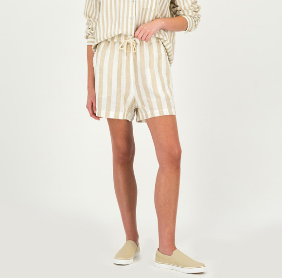 Custom Cotton Linen Vertical Stripe Shorts Manufacturer | Linenwind